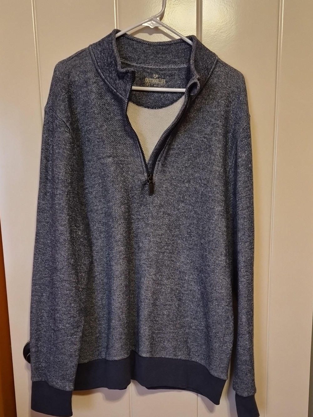 Outdoor Life Men's Blue-Gray Quarter-Zip Crewneck Sweater